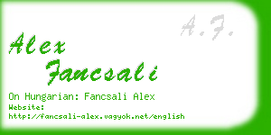 alex fancsali business card